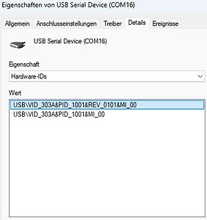Windows Geräte-Eigenschaften Hardware-IDs USB Serial Device
