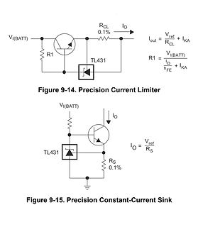 Schaltpläne eines Precision Current Limiters und Constant-Current Sink