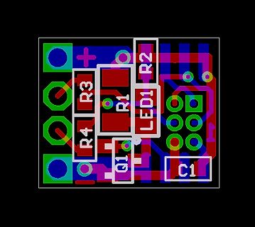 PCB-Layout mit Bauteilbezeichnungen