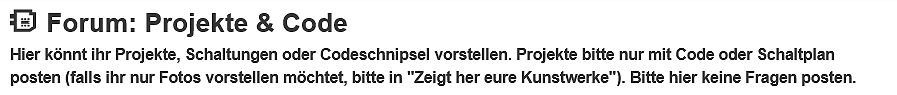 Forum-Header für Projekte und Code