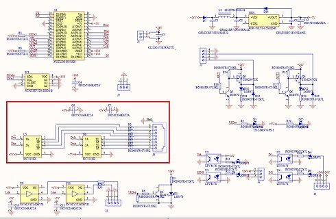 Elektronischer Schaltplan mit Mikrocontroller und Peripherie