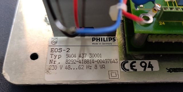 Typenschild eines Philips EOS-2 Netzteils