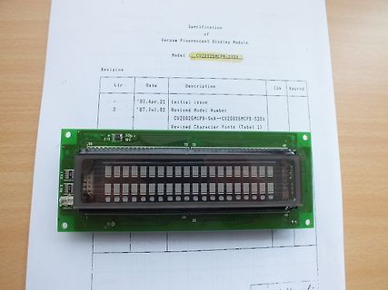 VFD Display Modul auf Datenblatt
