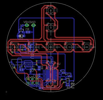 PCB-Layout einer kreisförmigen Leiterplatte