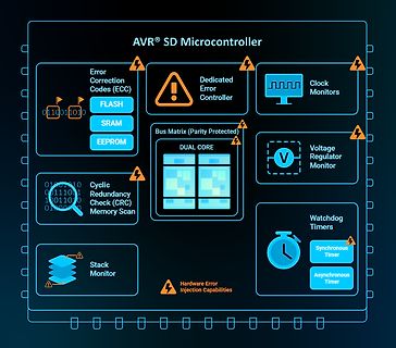 Blockschaltbild eines AVR SD Microcontrollers