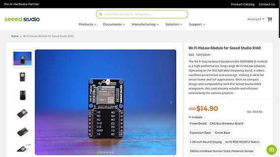 Produktseite Wi-Fi HaLow Module für Seeed Studio XIAO