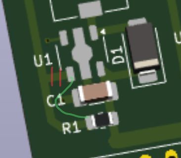Ausschnitt eines PCB-Layouts mit Bauteilbeschriftungen