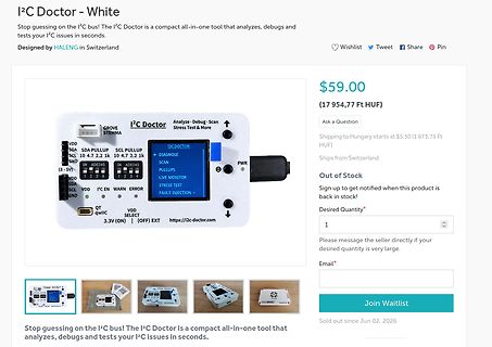 Webseite des I2C Doctor Produkts