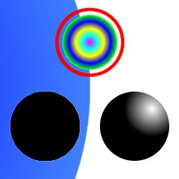 Optische Täuschung mit farbigen Kreisen