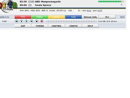 Screenshot einer Multimedia-Player-Benutzeroberfläche