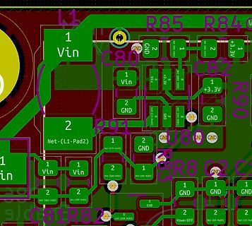 Ausschnitt eines PCB-Layouts mit Bauteilbeschriftungen