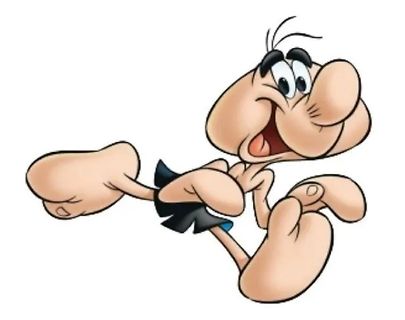 Comic-Figur in rennender Pose