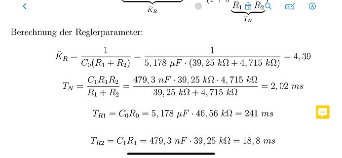 Berechnung der Reglerparameter