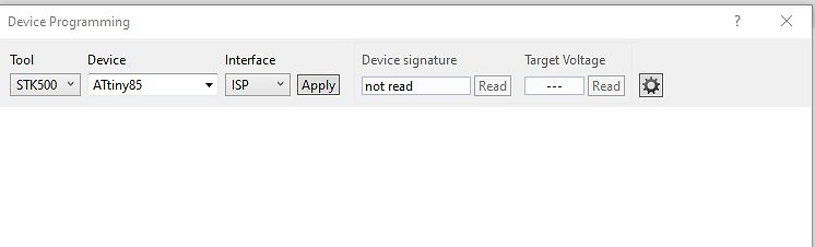 Fenster Device Programming einer Software