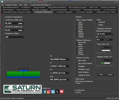 Saturn PCB Design Toolkit Impedance Kalkulation