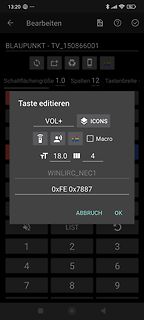 Screenshot einer App zur Tastenbearbeitung
