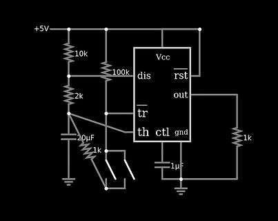 Schaltplan eines Astable Multivibrators mit IC