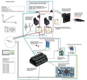 Kombinierter Schaltplan und Foto eines Elektronik-Aufbaus