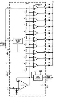 Schaltplan eines LM3914 LED-Anzeigers