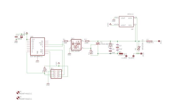 Schaltplan mit ESP-WROOM-02 und Netzteil