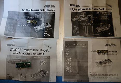 Datenblätter von Aurel 434 MHz Funkmodulen