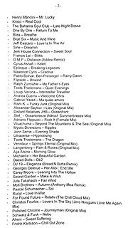 Trackliste einer Musiksammlung