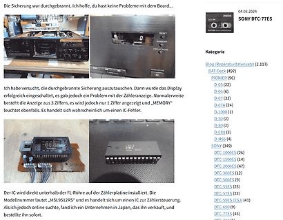 Sony DTC-77ES Kassetten-Deck und IC-Bauteil