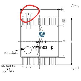 Technische Zeichnung eines AS5311 IC Gehäuses