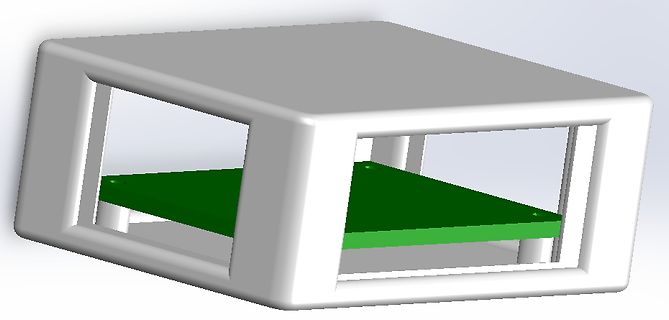 3D-Modell eines Gehäuses mit Leiterplatte