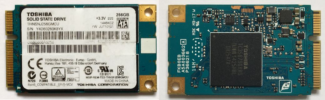 Toshiba M.2 Solid State Drive Vorder- und Rückseite