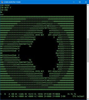 Bildschirmfoto eines BASIC-Programms und Speicherabbilds