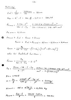 Handschriftliche physikalische Berechnungen