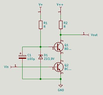 Schaltplan einer Transistor-Spannungsregelung