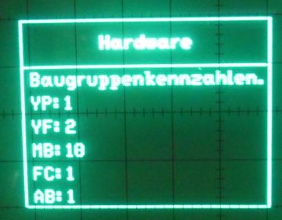 Display mit Hardware-Baugruppenkennzahlen