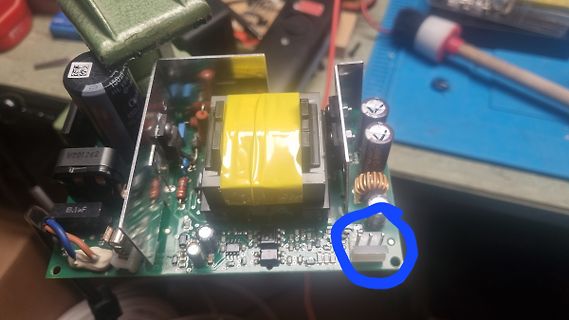 Leiterplatte eines Schaltnetzteils mit Transformator