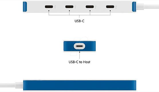 Illustration eines USB-Hubs mit USB-C Anschlüssen
