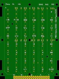 Leiterplatten-Layout einer Taschenrechner-Tastatur
