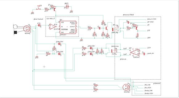Schaltplan eines Headsets und Intercom-Systems