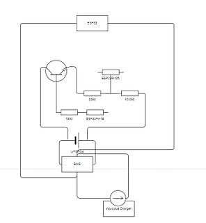 Schaltplan mit ESP32, Transistor und LiFePO4 Akku