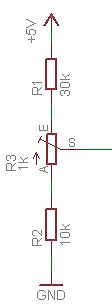 Schaltplan eines Spannungsteilers mit Potentiometer