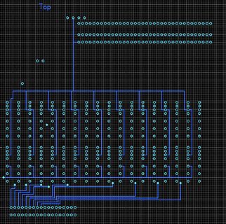 CAD-Layout einer digitalen Schaltung mit vielen LEDs