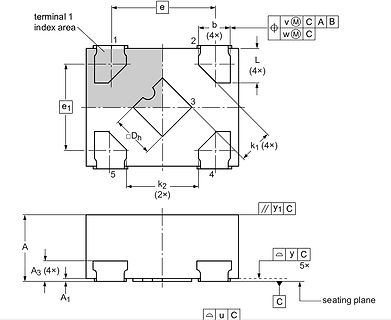 Technische Zeichnung eines Bauteil-Package-Layouts