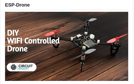 DIY WIFI kontrollierte Drohne auf Holzuntergrund