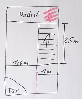 Handgezeichneter Grundriss mit Maßen