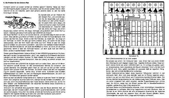 Text und Wahrheitstabelle zum Wolf-Ziege-Kohl-Problem