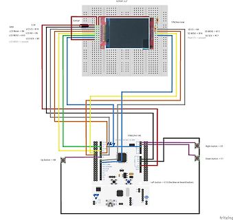 Fritzing-Schaltplan mit STM32F411RE und LCD-Display