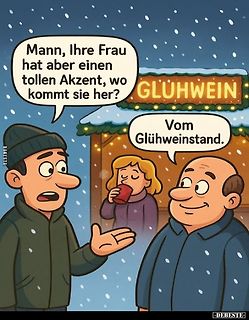 Comic über Akzent am Glühweinstand