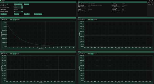 Software-Interface einer AMS Device Messung mit Graphen