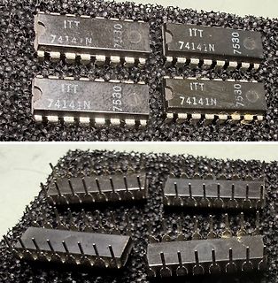 Vier ITT 74141N integrierte Schaltkreise