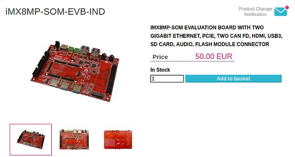 iMX8MP-SOM-EVB-IND Evaluationsboard Produktseite